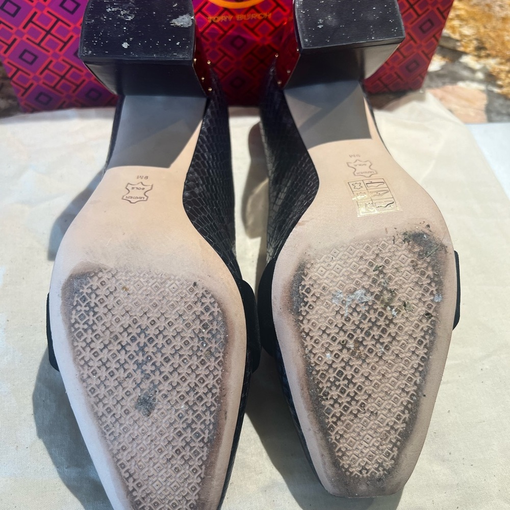 Tory Burch Jessa Snake Printed Leather Pumps - Picture 6 of 6